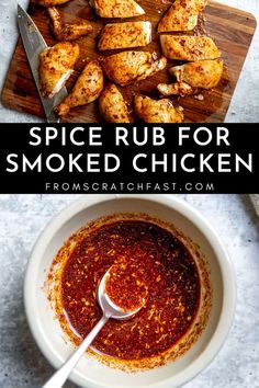 the ingredients to make spice rub for smoked chicken