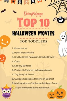 the top 10 halloween movies for toddlers to watch on their own televisions and play with