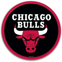 the chicago bulls logo on a black and red circle