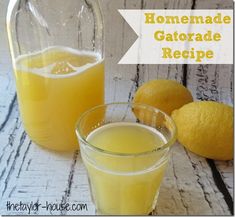 homemade gatorade recipe with lemons on the side