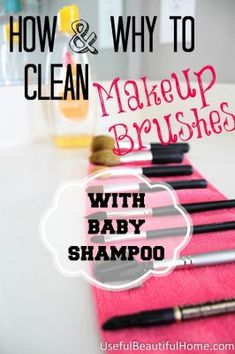 How and Why to Clean Makeup Brushes with Baby Shampoo- I urge everyone to clean their makeup brushes! Its amazing how much bacteria can get stuck in the brushes! How To Apply Blusher, Clean Makeup Brushes, Real Techniques Brushes, Old Makeup, How To Clean Makeup Brushes, Baby Shampoo, Make Makeup, Clean Makeup, Diy Makeup