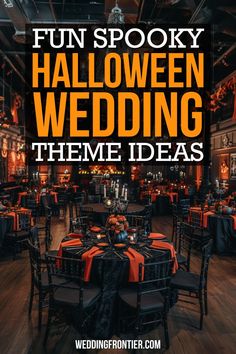 an image of halloween wedding theme with the words fun spooky halloween wedding theme ideas