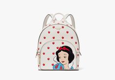 Carry your essentials (and all the forest flowers you pick) in this pretty leather backpack. | Kate Spade Disney X Kate Spade New York Snow White Small Backpack, Cream New York Snow, Kate Spade Disney, White Backpack, Disney Bag, Handbag Heaven, Forest Flowers, Backpack Travel Bag, Kate Spade Purse, Small Backpack