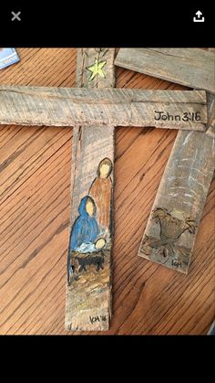 Nativity Scenes, Cross Crafts, Craft Christmas, Christmas Painting, Wood Cross, Nativity Crafts, Christmas Wood Crafts, Wood Crosses, Wooden Cross