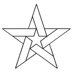 a star that is black and white with no outline on the bottom, it appears to be an inverted shape