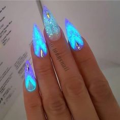 Cute Acrylic Nail Designs, White Nail, Neon Nails