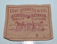 the label for levi struss & co, san francisco ca is on display