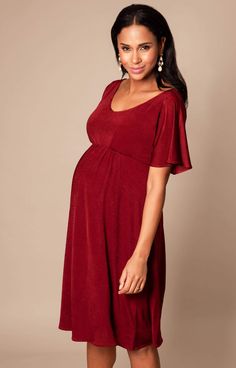 Designed in a rich ruby red hue with a subtle sheen, our Kimono Maternity Dress in Berry Red is both feminine and flattering. With loose-fitting sleeves and a floaty knee-length skirt, you’ll feel elegant yet effortless in this easy-to-wear dress - whatever the occasion. Maternity Holiday Dress, Red Maternity Dress, Maternity Occasion Dress, Rose Tiffany, Maternity Wedding Dresses, Maternity Wedding, Tiffany Rose, Maternity Dresses Summer, Pregnant Wedding