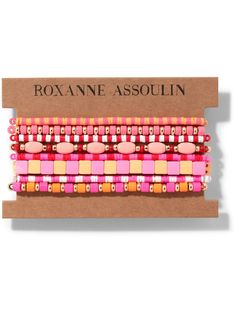 pink enamel bead detailing stretch design Pink represents Love, Compassion & Intuition set of eight bracelets 70s Activities, Pink Bread, Roxanne Assoulin, Lucky Jewelry, Bracelet Sets, Enamel Beads, Bracelet Ideas, Pink Enamel, Purple Hues