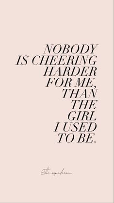 the words nobody is chering harder than that girl i used to be in black and white