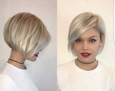 Chic Short Hair Ideas for Stylish Ladies | Short Hairstyles & Haircuts 2017 Blonde Bob Hairstyles, Short Layered Haircuts, Short Hairstyle, Blonde Bobs, Hairstyles For Round Faces, Short Hair With Layers