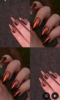 Smokey Nails, Fall Manicures, Chrome Nail Colors, November Nails, Punk Nails, Thanksgiving Nails, Nails Polish, Brown Nails, Manicure Y Pedicure