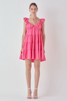 This romantic mini dress from endless rose can be styled for both casual and special occasions. The ruffle sleeves, tiered design, and flowy silhouette create a whimsical piece. The lining makes this dress comfortable to wear all day, or night, long, while the side zipper makes changing a breeze. Layered ruffle cap sleeves Elastic at shoulders V-neck Tiered design Lined Mini length Flowy silhouette Concealed side zipper with hook-and-eye closure Hand wash cold Do not bleach Do not tumble dry Iro Tiered Mini Dress, Dress Comfortable, Aqua Dress, Ruffle Sleeves, Mini Black Dress, Side Zipper, Cap Sleeves, Special Occasion, Bleach