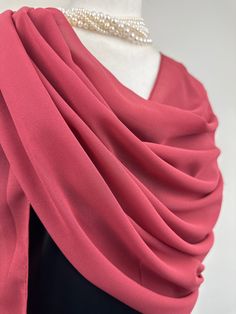 Elevate your style with our exquisite collection of chiffon shawls. Our chiffon shawls are the epitome of elegance and versatility, designed to effortlessly enhance your wardrobe and leave a lasting impression. Made from the fine poly chiffon fabric, these shawls offer a delicate and airy drape that adds a touch of grace to any outfit. Whether you're attending a special occasion, a casual gathering, or simply want to elevate your everyday look, our chiffon shawls are the perfect accessory. Choos Elegant Red Shawl With Traditional Drape, Elegant Pink Scarf For Formal Occasions, Red Shawl Scarf For Weddings, Elegant Pink Scarves For Wedding, Elegant Pink Formal Scarves, Elegant Formal Pink Scarves, Traditional Drape Shawl For Evening, Elegant Red Shawl For Party, Elegant Red Shawl