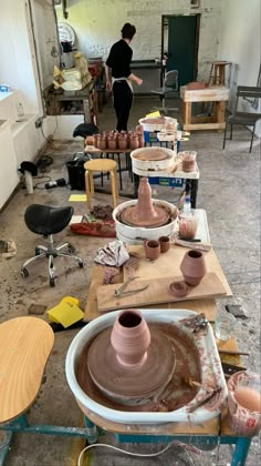 pottery being made in an art studio