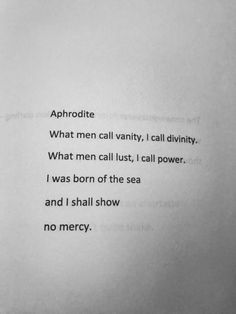 a piece of paper that has some type of text on it with the words aphrodite and what men call vanity