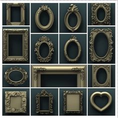 many different types of frames with hearts on them