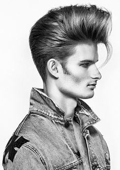 NAHA Finalist - Dana Hodges Caschetta | Men's and Styling & Finishing - Bangstyle 1950s Mens Hairstyles, Rockabilly Hairstyle, 60s Hair, Rockabilly Hair