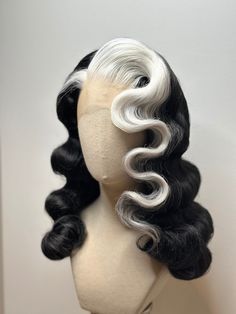 Hello, This classic style is available in every color. Please message me before you order for personal advice. Your Ginger Long 1950s Hair, Extravagant Updo Hairstyles, Hair Styles For Wig, White Hair Styles, Unique Wig Hairstyles, Creative Wigs, White Black Hair, Burlesque Hair, Black Woman Hairstyle