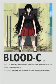 the poster for blood - c shows a woman holding a knife and standing in front of a