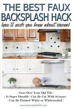 the best faux backsplash hack