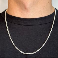 Silver Chain Solid .925 Silver Franco Chain 2mm 22 Inches Discounted Shipping! Genuine Solid 925 Sterling Silver (Not Hollow, Filled, Or Plated) Chain Is Stamped .925 Italy High Quality And Durable Hypoallergenic (Nickel Free) Crafted In Italy 2mm 22 Inches Sweat, Heat, And Water Proof (Can Shower, Sweat, And Workout In) Shipped The Same Or Next Day! Comes In Jewelry Box Sterling Silver Cuban Link Box Chain Necklace, Silver Chain Men, Fit Accessories, Birthday Wish For Husband, Silver Chain For Men, Fall Fits, Mens Accessories Jewelry, Workout Accessories, Chains For Men