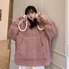 Cute Ears Hoodie PN3411 ●Size: Length 63 cm,bust 128 cm, sleeve 63 cm ●Material:Cotton ●About Shipping: We attach great importance to the orders of each customer and parcel delivery. 1.Processing time: 2-3 business days. 2.Shipping time: 10-15 business days to US, please allow 3-4 weeks shipping to other country.(Shipping times can be affected by variable customs clearance times or public holidays.) Warm Hooded Sweatshirt For Winter, Warm Hooded Winter Sweatshirt, Winter Hooded Jacket With Kangaroo Pocket For Loungewear, Pink Winter Hoodie Sweater, Pink Long Sleeve Hooded Loungewear Jacket, Pink Long Sleeve Hooded Jacket For Loungewear, Winter Fleece Lined Long Sleeve Hoodie, Winter Hoodie With Fleece Lining And Long Sleeves, Hooded Fleece Sweater For Cold Weather