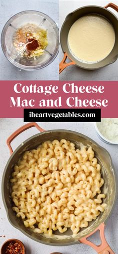 cottage cheese macaroni and cheese in a pan with other ingredients to make it