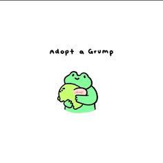 an image of a frog hugging another one with the caption adopt a grump