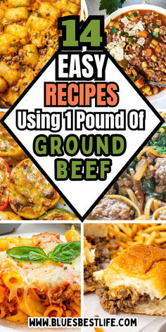 A collection of ground beef recipes with 1 pound of beef. Ground Beef Casseroles, Pasta With Ground Beef, Beef Casseroles, 30 Minute Meals Easy, Ground Beef Recipes Healthy, Frugal Family, Ground Beef Casserole, Dinner With Ground Beef, Food Club