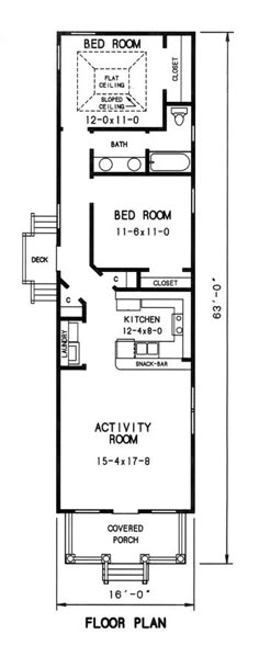 the floor plan for a small house with two bedroom and an attached living room area