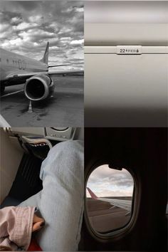 black and white images with an airplane window