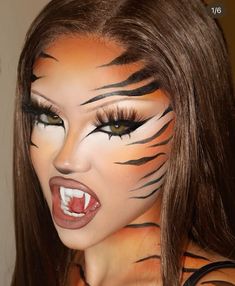 Catwoman Halloween, Catwoman Halloween Costume, Tiger Makeup, Leopard Makeup, Deer Makeup, Holloween Makeup, Animal Makeup, Cute Halloween Makeup, Halloween Makeup Pretty