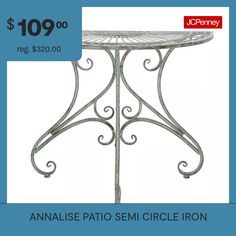 an iron table with the price tag $ 10 99 reg $ 20 00 for it