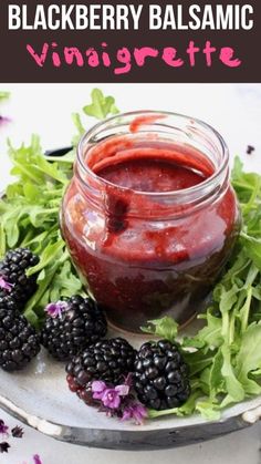 blackberry balsamic vinaigrette with fresh berries on the side