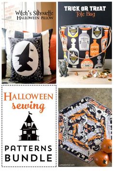 halloween sewing patterns for pillows, pillow covers and other decorative items are featured in this article