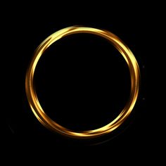 a gold ring on a black background with the light reflecting off it's surface