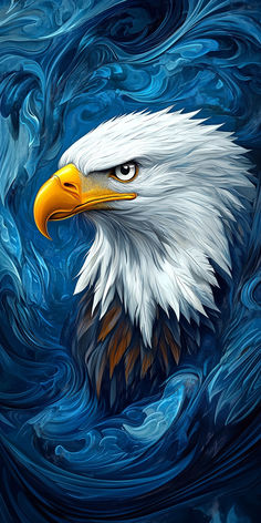 an eagle is depicted in this artistic painting