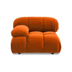 an orange reclining chair on a white background