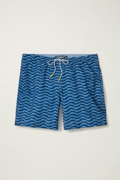 Riviera Recycled Swim Trunks | Bonobos Nylon Swim Trunks With Pockets For Travel, Functional Short Swimwear With Pockets, Blue Nylon Bottoms With Functional Pockets, Functional Beach Bottoms With Pockets, Functional Beach Bottoms With Side Pockets, Functional Relaxed Fit Swim Trunks With Pockets, Sporty Blue Bottoms For Travel, Blue Travel Bottoms With Pockets, Blue Bottoms With Pockets For Travel