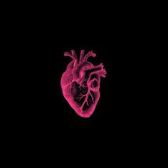 a red heart on a black background