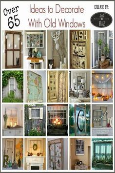 there are many different doors and windows in this collage, all decorated with candles