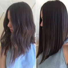 Resultado de imagen para long bob liso Long Hair V Cut, Medium Bob Hairstyles, Long Bob Haircuts, Lob Haircut, Long Bob Hairstyles, Bob Hair, Haircuts For Long Hair, Crochet Stitch, Long Bob