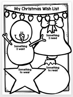 a christmas wish list with two snowmen hanging from the clothes line and some words below it