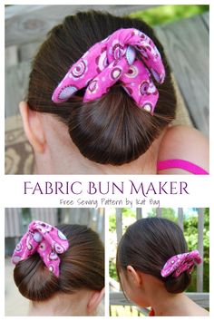 DIY Fabric Hair Bun Maker Free Sewing Patterns + Video | Fabric Art DIY Bun Maker Tutorial, Diy Hair Bun Maker, Diy Hair Bun, Accessories Tutorial, Fabric Art Diy, Pants Patterns, Sewing Area, Hair Bun Maker, Embroidery Crafts