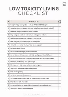 Get your hands on my FREE printable Non-Toxic Living Starter Checklist. It’s like a treasure map guiding you to a lifestyle free of harmful chemicals. Start your journey today – after all, we're only one checklist away from creating a safer, happier home. Say 'bye-bye' to toxins and 'hello' to healthier living! Checklist Printable, Treasure Map, Toxic Free, Natural Lifestyle