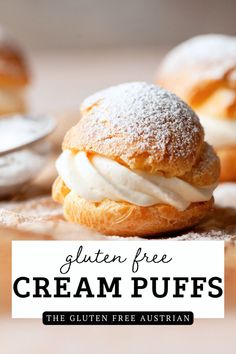 the gluten free cream puffs are on display