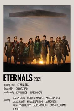 the poster for the upcoming movie, eternals