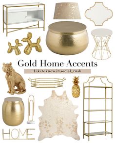 gold home accents are featured in this image