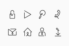 the icons are black and white on a white background